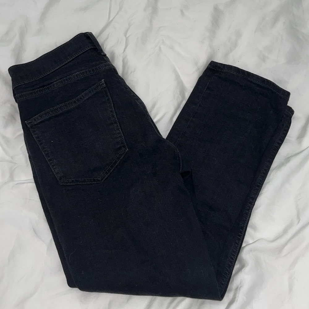 Black High Rise Straight/Mom Jeans